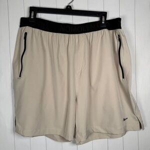 Nomolen Pro Athletic Running Shorts Tan Lightweight Activewear 5" Inseam Men 2XL